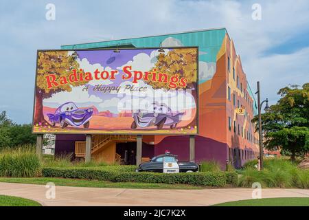 Blick auf den Charakter, der im Disney`s Art of Animation Resort in Walt Disney World thematisiert wird Stockfoto